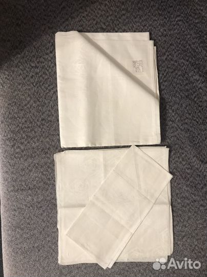 Скатерть белая льняная с хлопком