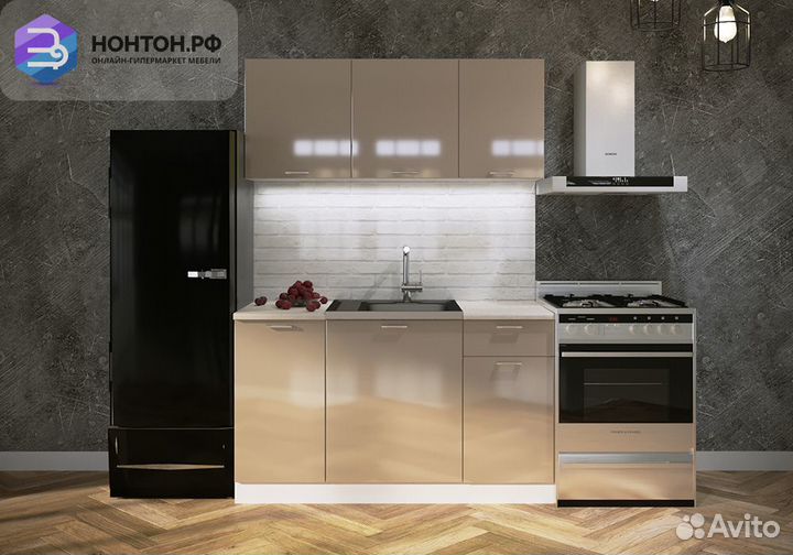 Кухня Ритмо 1.4м мдф капучино глянец