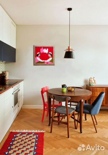 Панно Разговор в технике ковровая вышивка