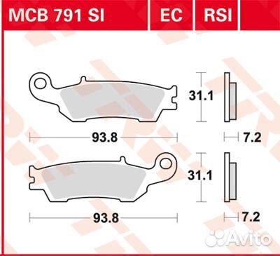 Тормозные колодки TRW MCB 791 SI