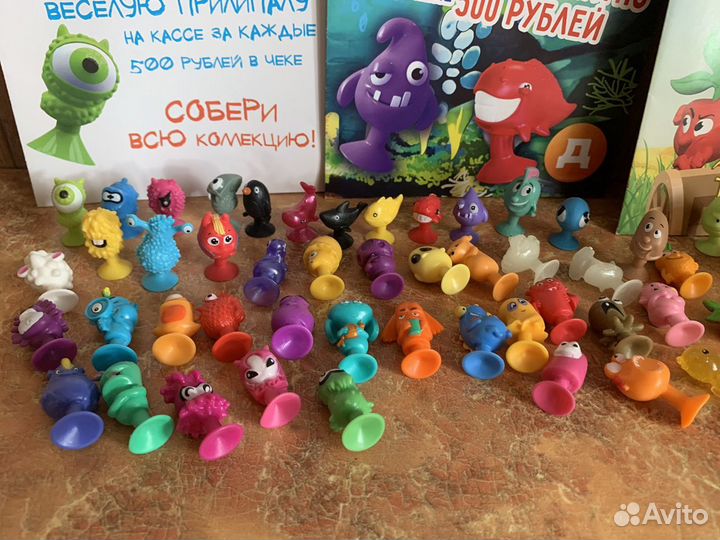 Прилипалы все разные 80 шт +4 поля-одним лотом