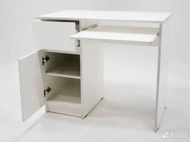 Компьютерный стол 900 мм Белый гладкий