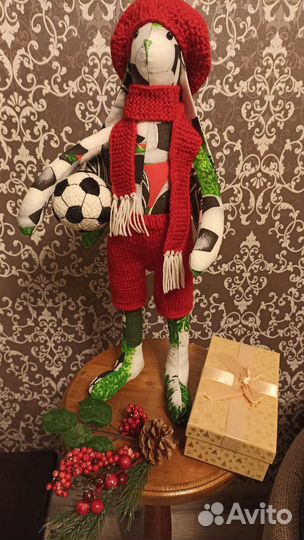 Заяц (кролик) тильда Футболист