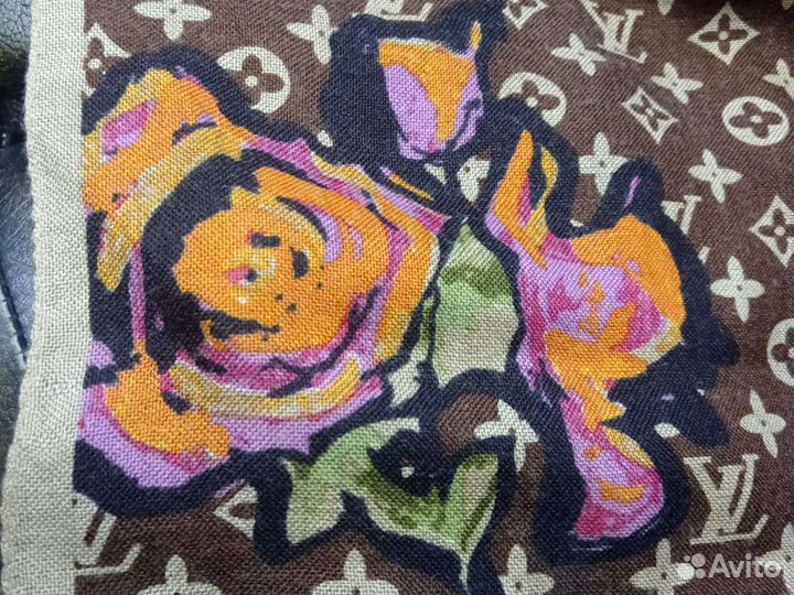 Теплый палантин шерсть, lv розы монограмма,италия