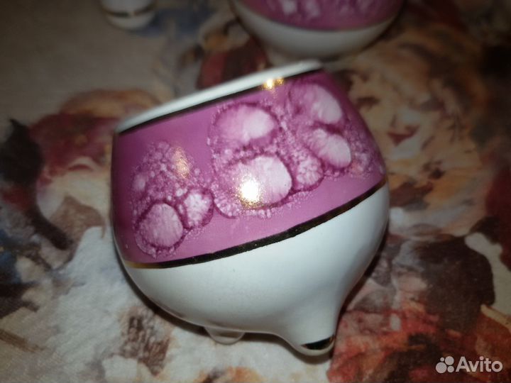 Посуда советских времен - крюшонница с чашками