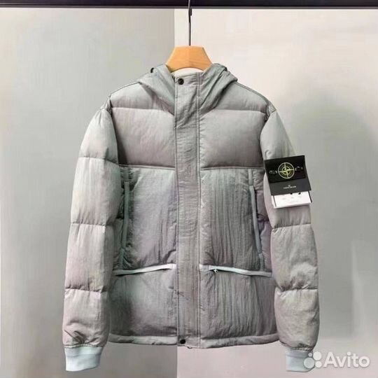 Пуховик Stone Island с капюшоном