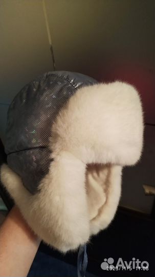 Зимняя шапка ушанка для девочки 54