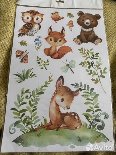 Детские наклейки Котята и Лесные животные