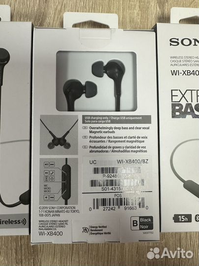 Беспроводные наушники sony WI-XB 400