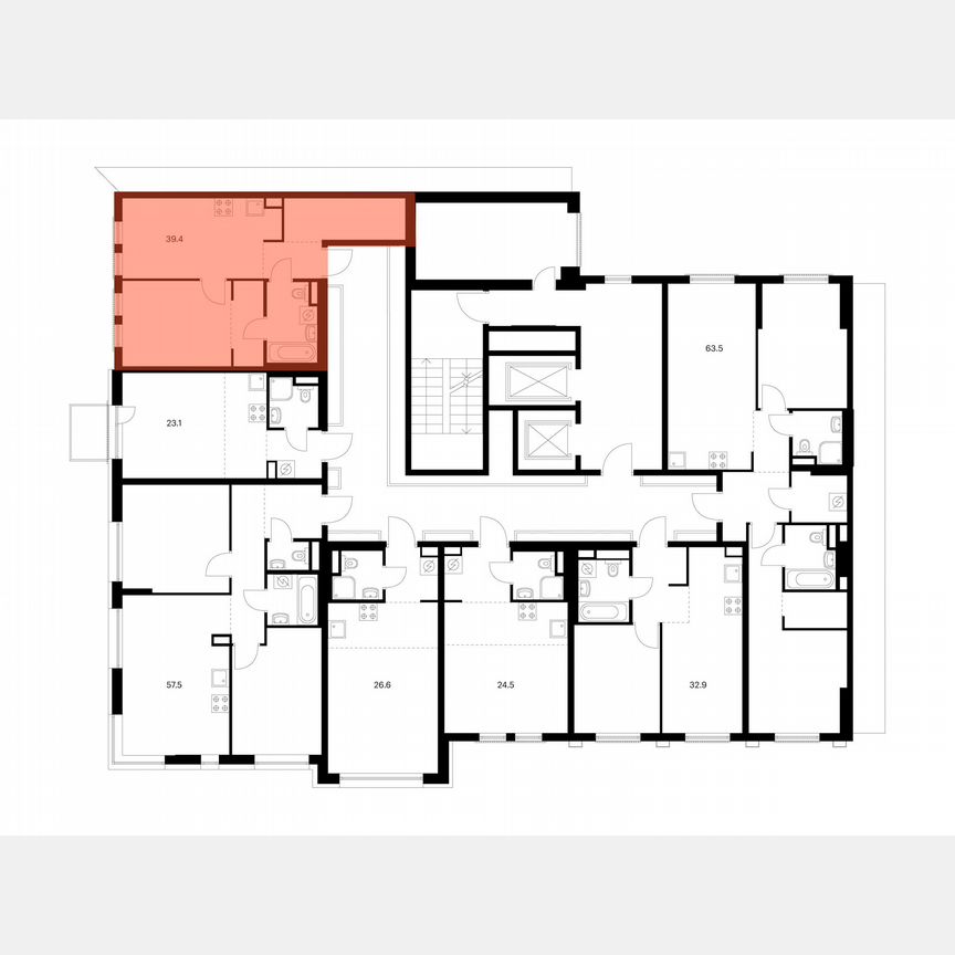 1-к. квартира, 39,4 м², 3/12 эт.