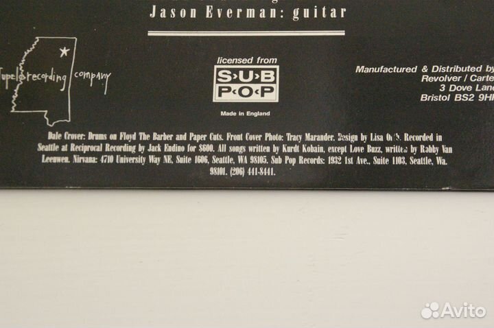 Виниловые пластинки Nirvana Bleach 89 UK 1 press