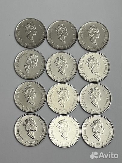 Монеты Канады 25 центов