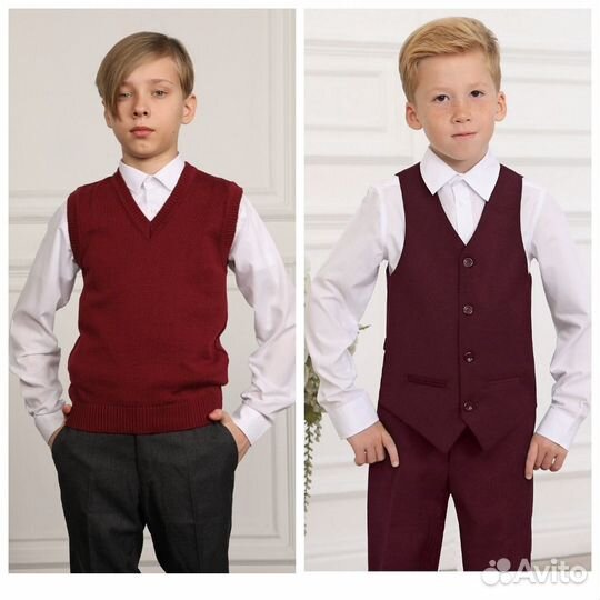 Бордовая школьная форма для мальчика