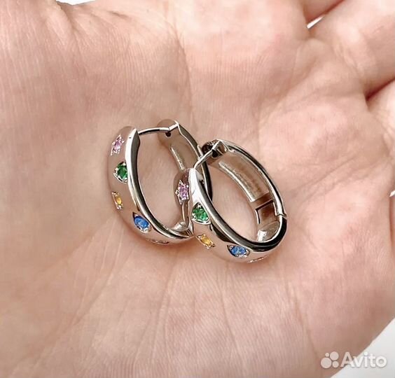 Серьги под серебро