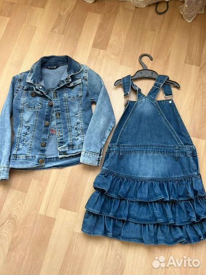 Джинсовая куртка и сарафан