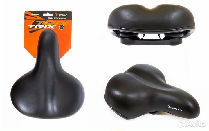 Седло trix комфорт 250x215 мм, эластомерное, черное (20)