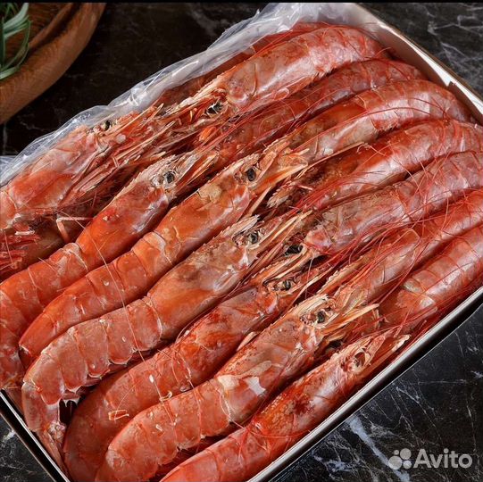 Лангустины крупные L1, чёрные креветки