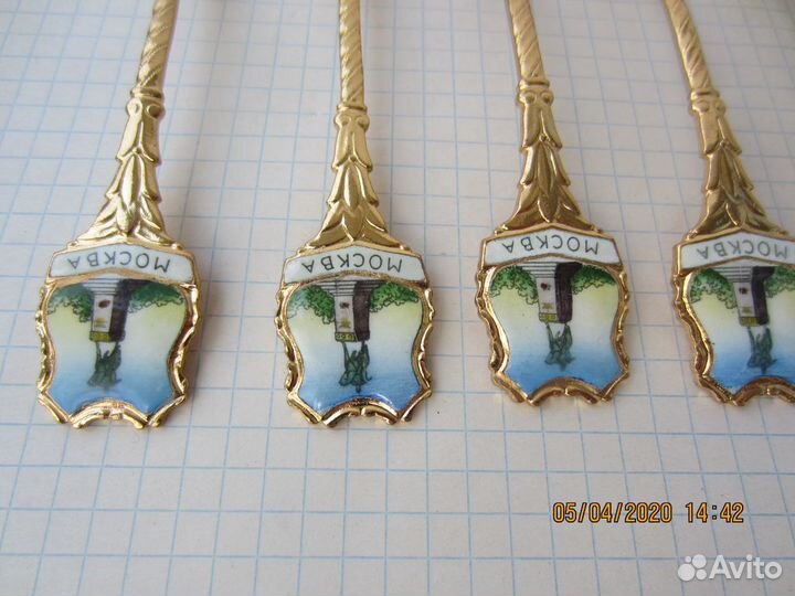 Набор кофейных ложек 6 штук сувенирных Москва позо