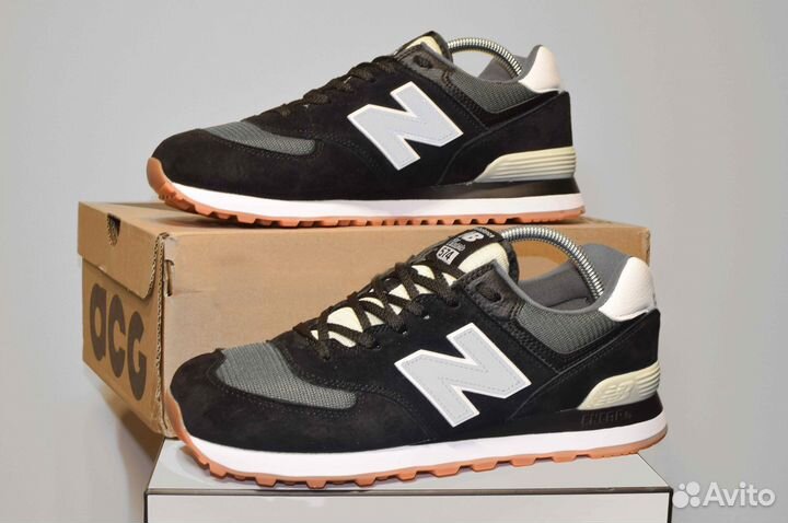 New Balance 574 (42-46, Черные, 3А+ качество)