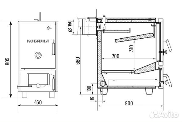 Котел стэн Кобальт-35 без тэнб твердотопливный