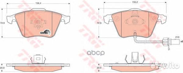 Колодки передние Audi A6 (C6) GDB1659 TRW