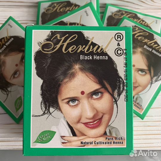 Краска для волос черная Herbul Black Henna, 60 гр