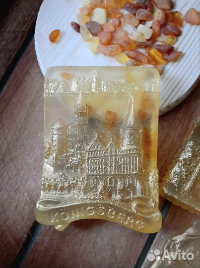 Сувенирное мыло натуральное с янтарём