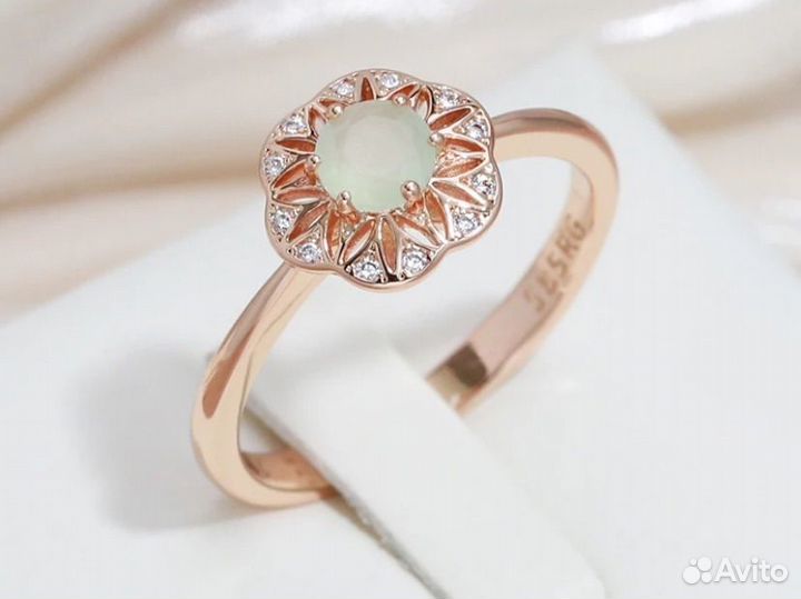 Комплект серьги+кольцо+цепочка