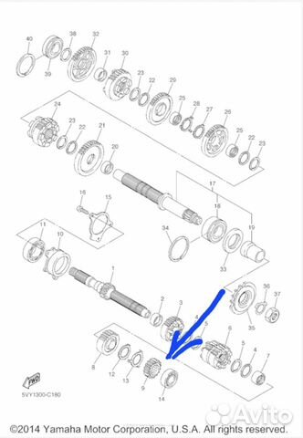 Кпп yamaha yzf r-1 2004-2006