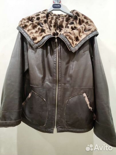 Куртка кожаная женская размер 52