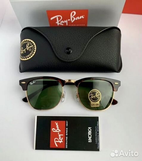 Очки ray ban clubmaster зеленые