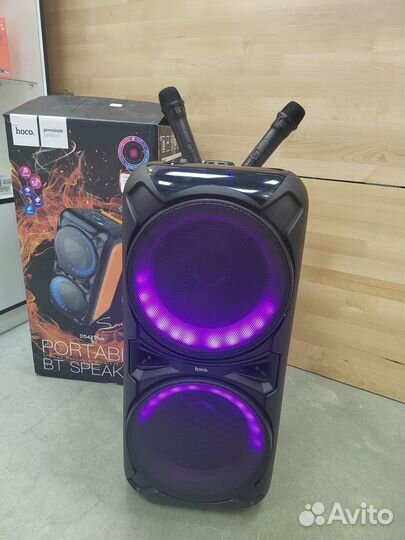 Мощная беспроводная караоке Bluetooth колонка hoco