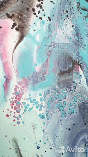 Картина флюид арт абстракция море волны