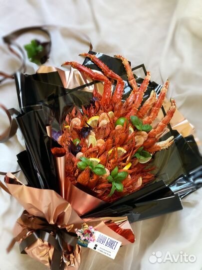 Съедобные Букеты с раками, крабами, креветками