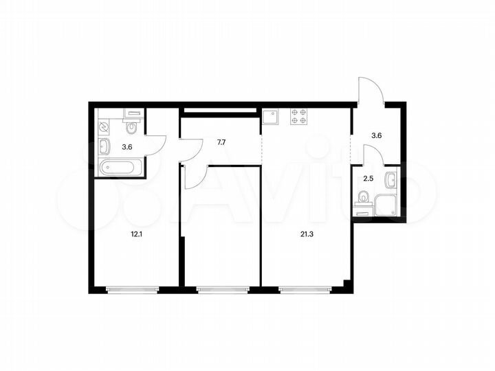 2-к. квартира, 62,9 м², 15/33 эт.