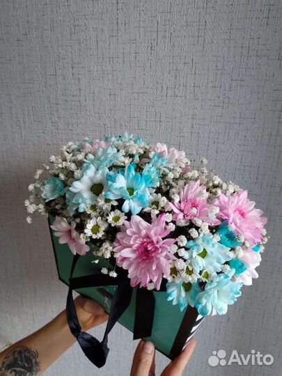 Композиция гипсофила хризантема