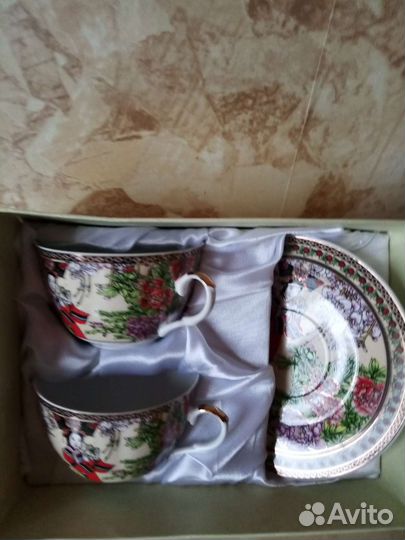 Чайные чашки с блюдцами фарфор