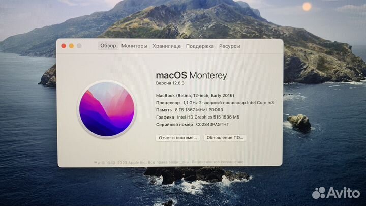 MacBook 12” 2016 M3 / 8GB / 256Gb