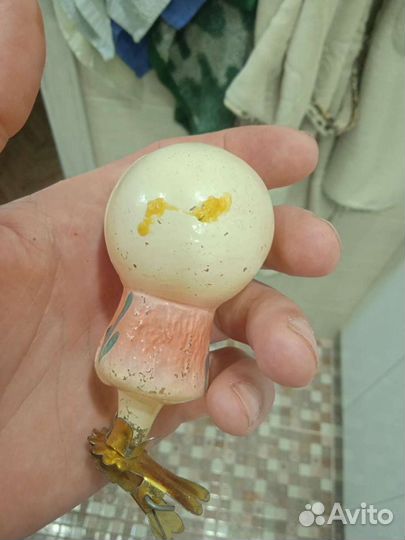 Елочные игрушки СССР, колобок на пеньке