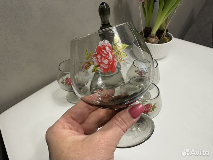 Подарочный набор СССР графин стаканы и фужеры