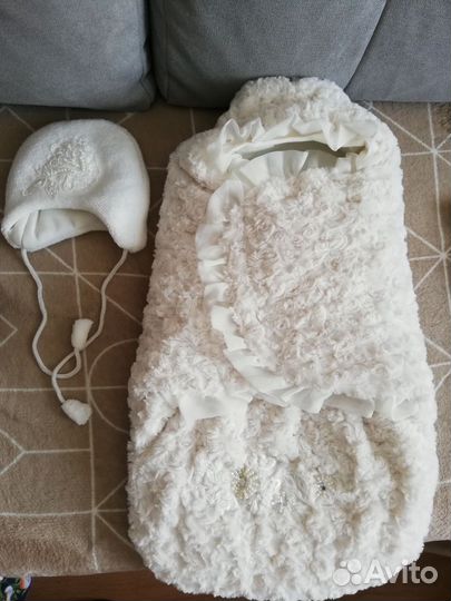 Конверт на выписку для девочки+шапочка