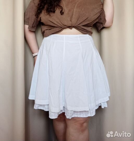 Белая мини юбка 58-60 plus size