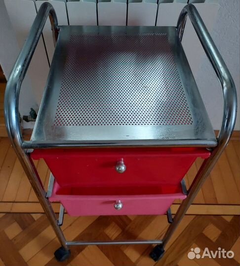 Тележка из нержавейки парикмахерская, мед
