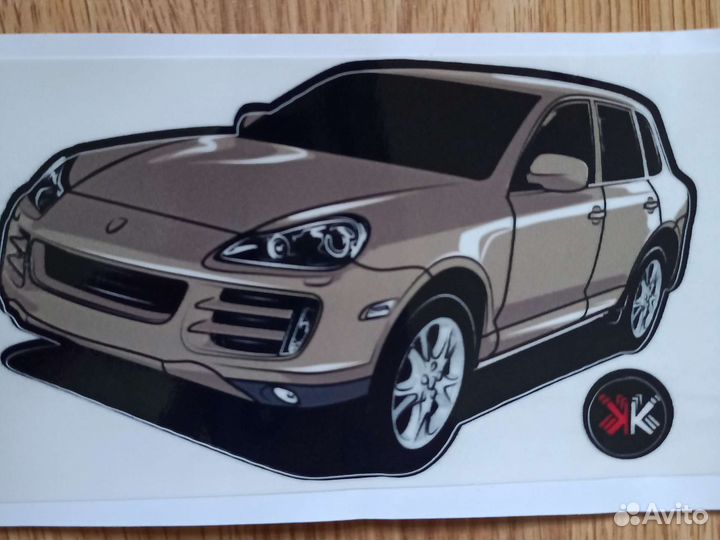 Наклейка из розыгрыша порш Каен от Жени Касаткина