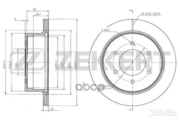 Диск торм. зад. Mitsubishi Pajero Sport II 08