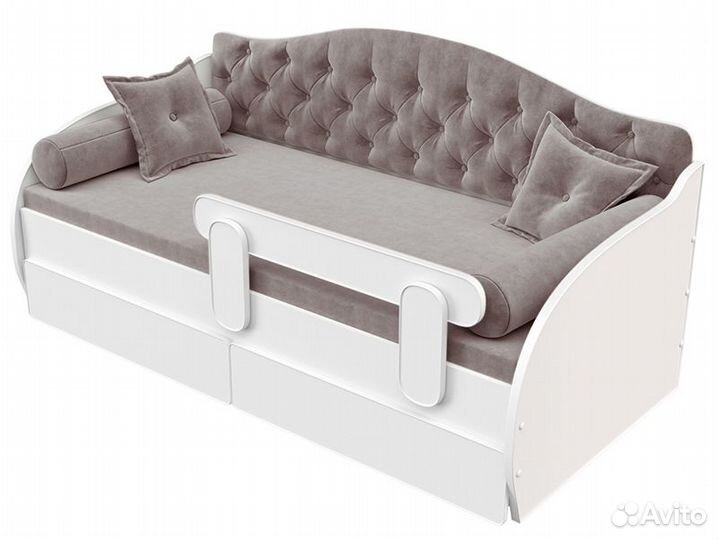 Детская кровать-тахта в каретнoй стяжке и ящиками