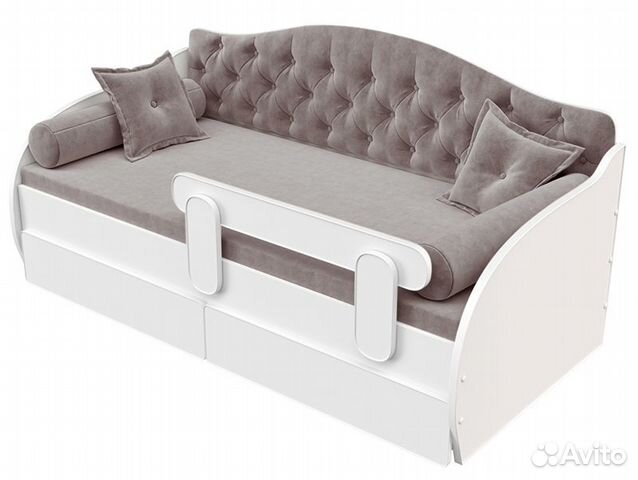 Детская кровать-тахта в каретнoй стяжке и ящиками