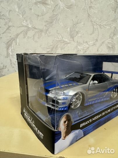 Модель авто Nissan Skyline R34, jada, fast, 1:24