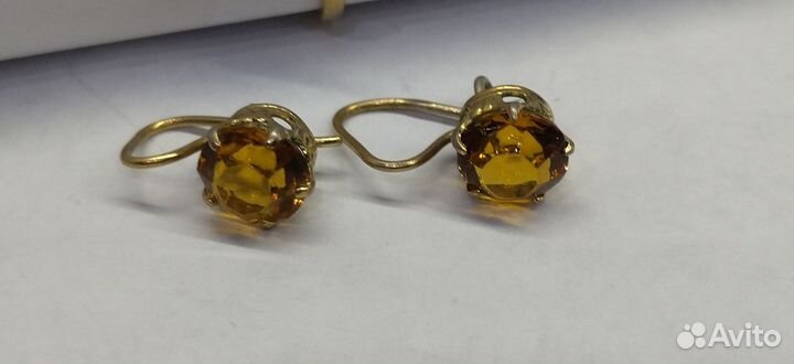 Серьги+кольцо одним лотом латунь позолота.винтаж