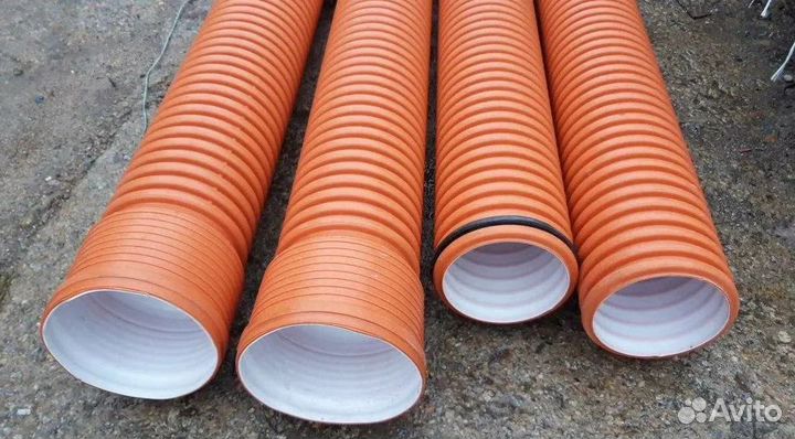 Труба гофрированная канализационная рыжая110 SN 16